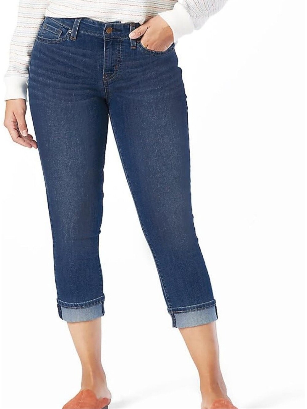 Levi Strauss Signature Gold Women's Mid-Rise Slim Fit Capris Stretch Denim